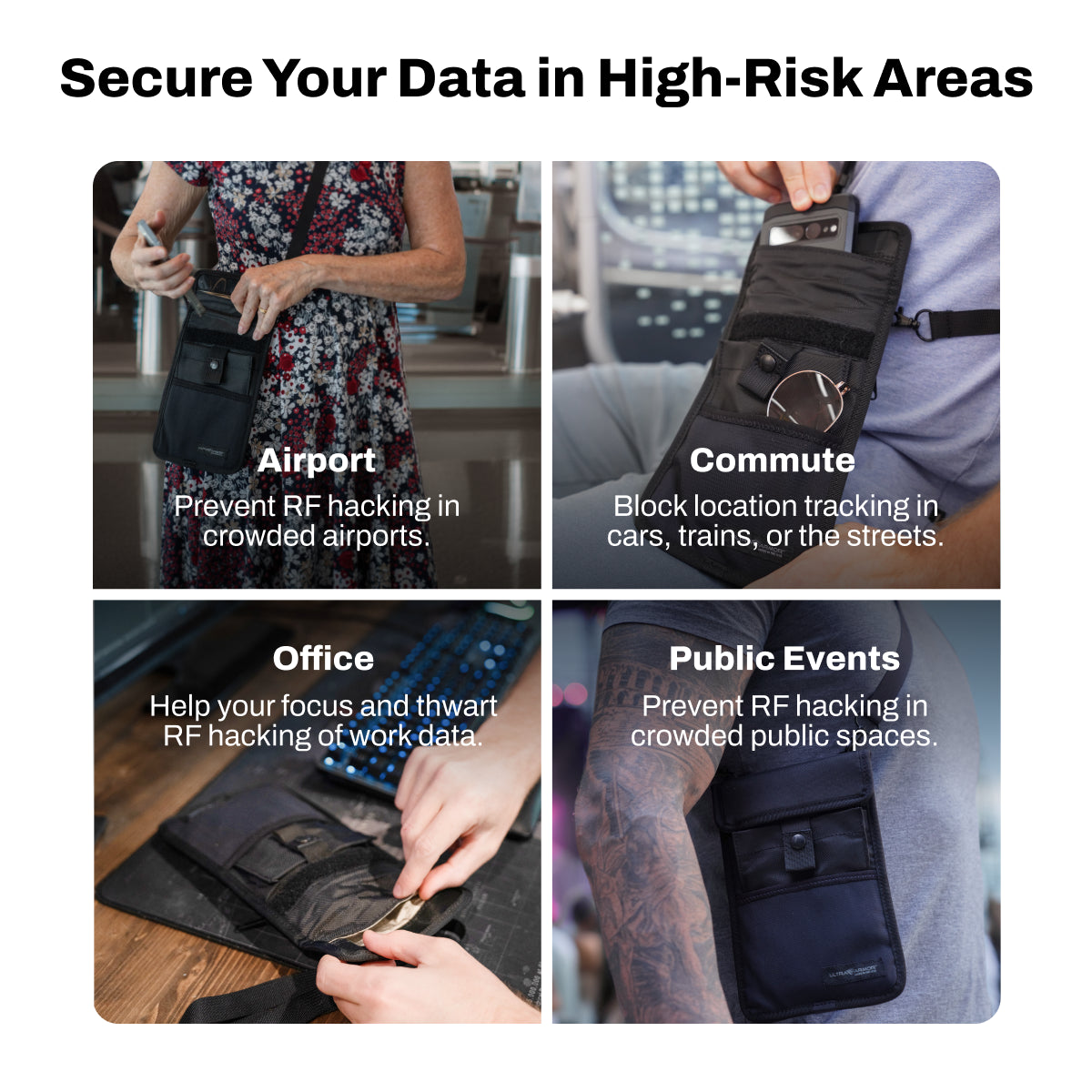 Ultra Armor Faraday ConcealShield Travel Bag Secure Your Data in High Risk Areas Airport Commute Office Public Events