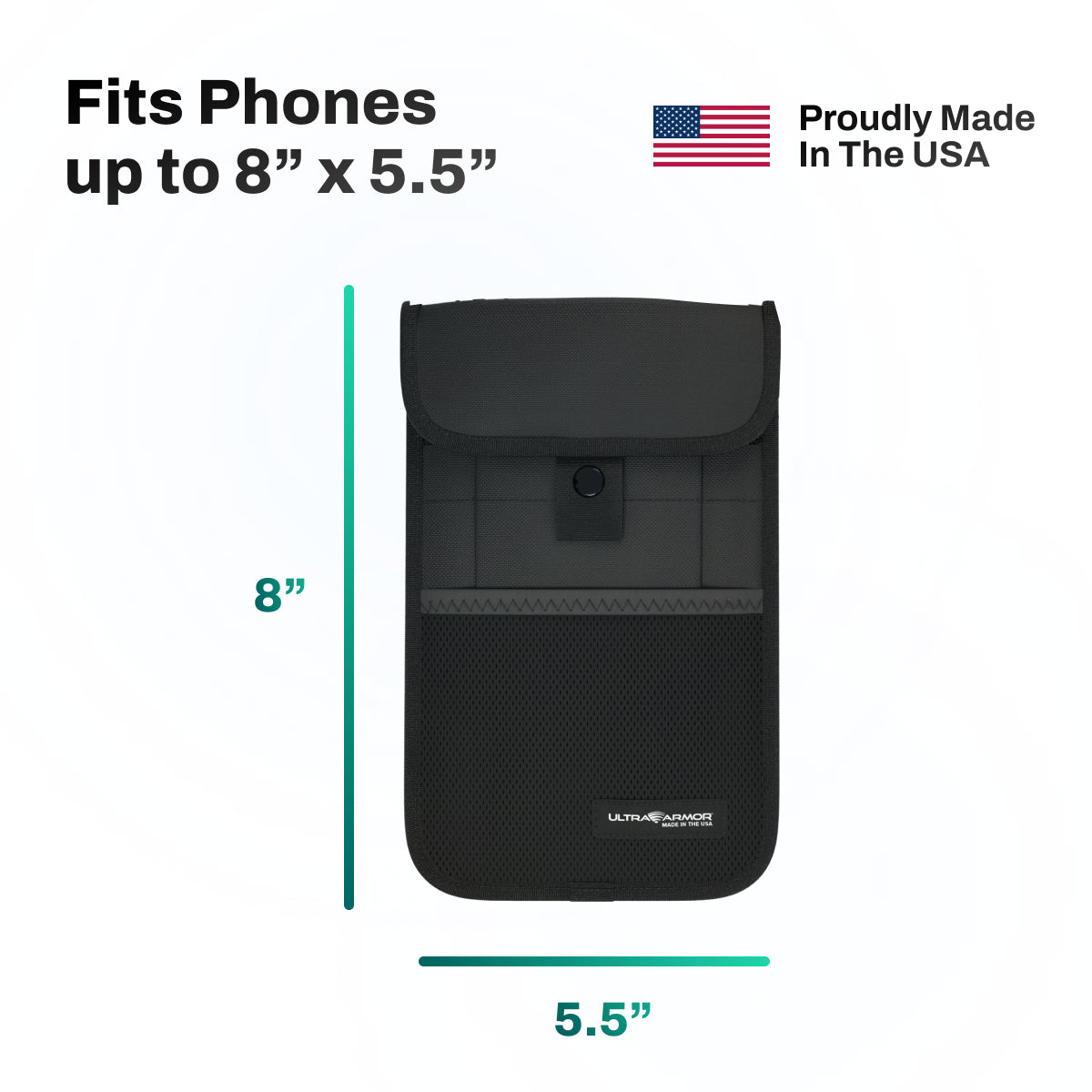 Ultra Armor Faraday ConcealShield Travel Bag Fits Phones up to 8