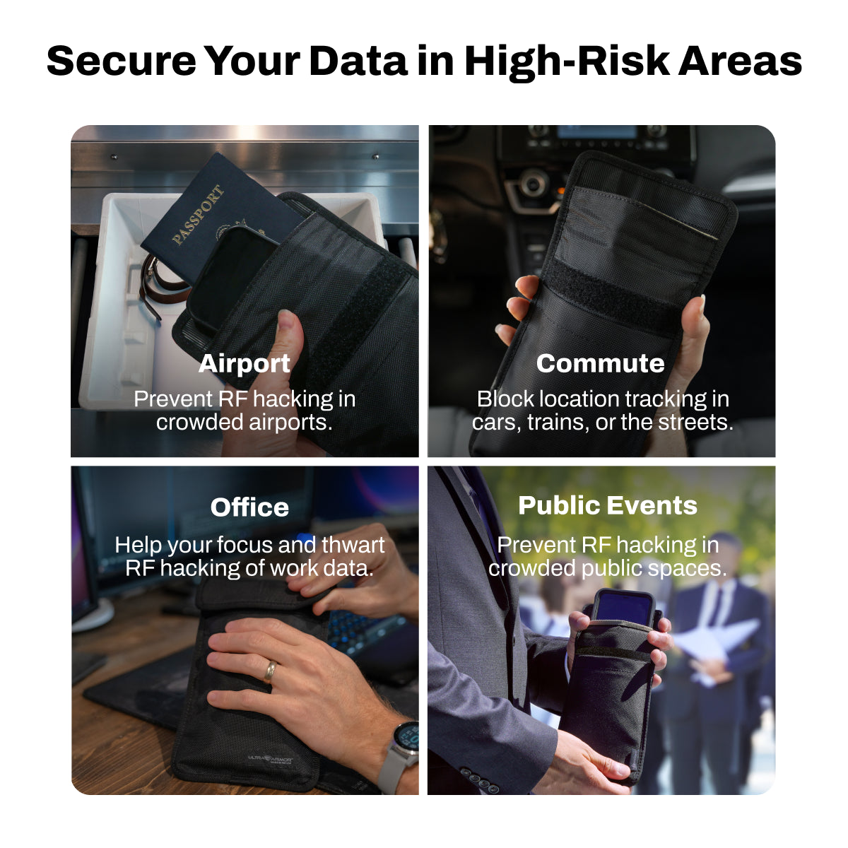 Ultra Armor Faraday Phone Bag Secure Your Data in High Risk Areas Airport Commute Office Public Events